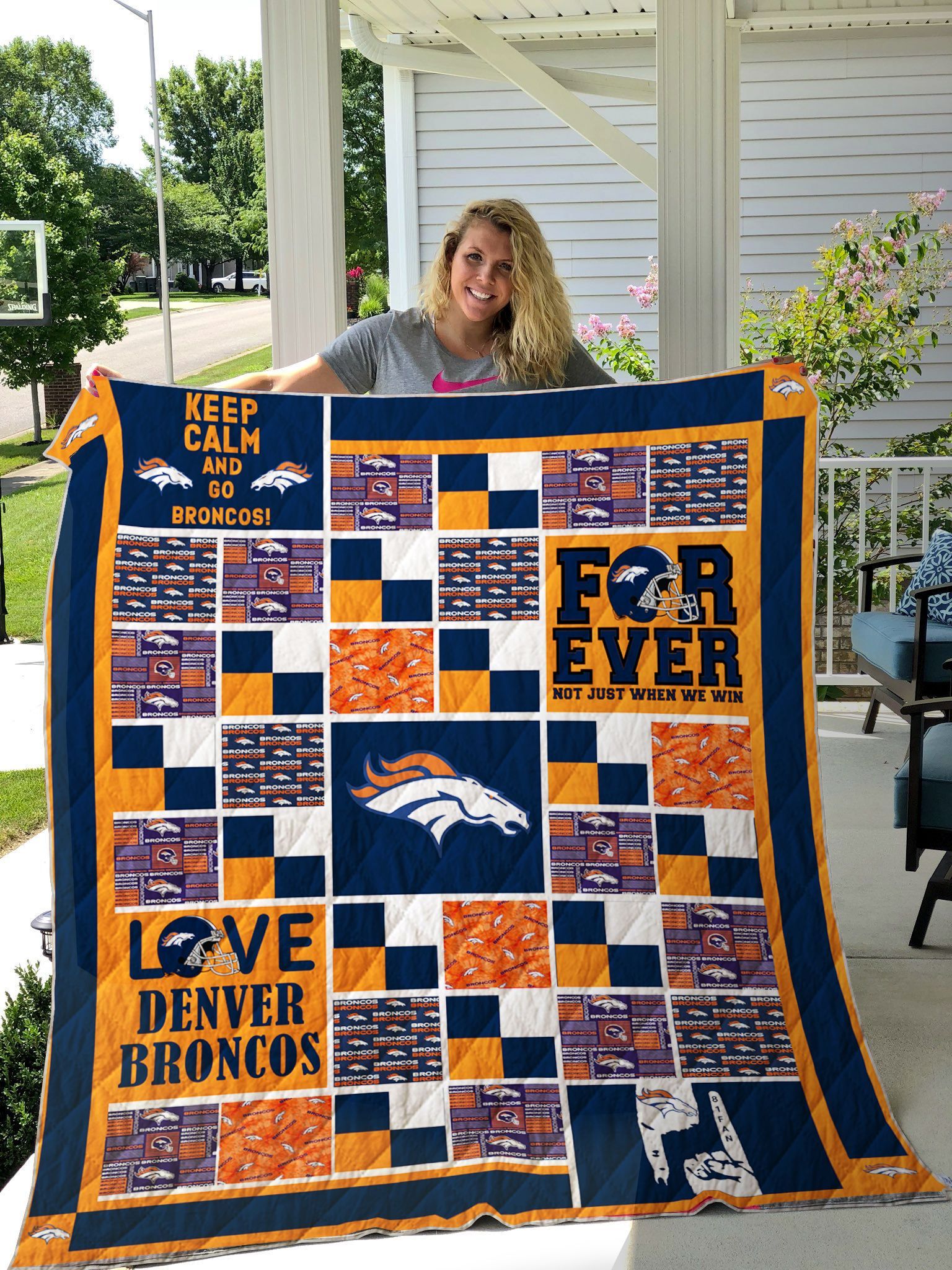 Denver Broncos Quilt Blanket 02