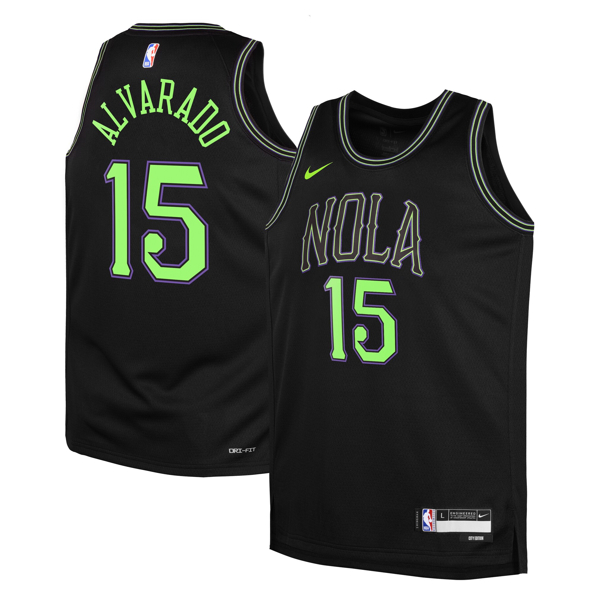 New Orleans Pelicans City Edition Swingman Jersey 23 – Blue – Jose Alvarado – Youth