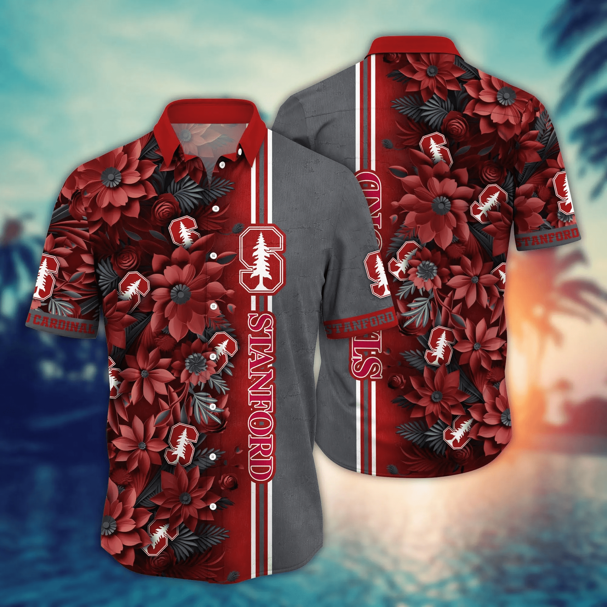 Stanford Cardinal NCCA Hawaiian Shirt Custom Road Trips Aloha Shirt