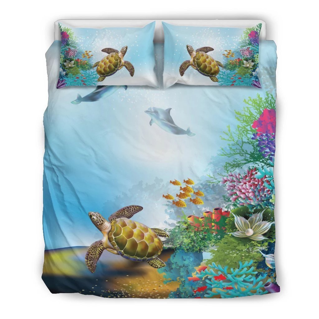 Hawaiian Turtle Dolphin In The Ocean Polynesian Set