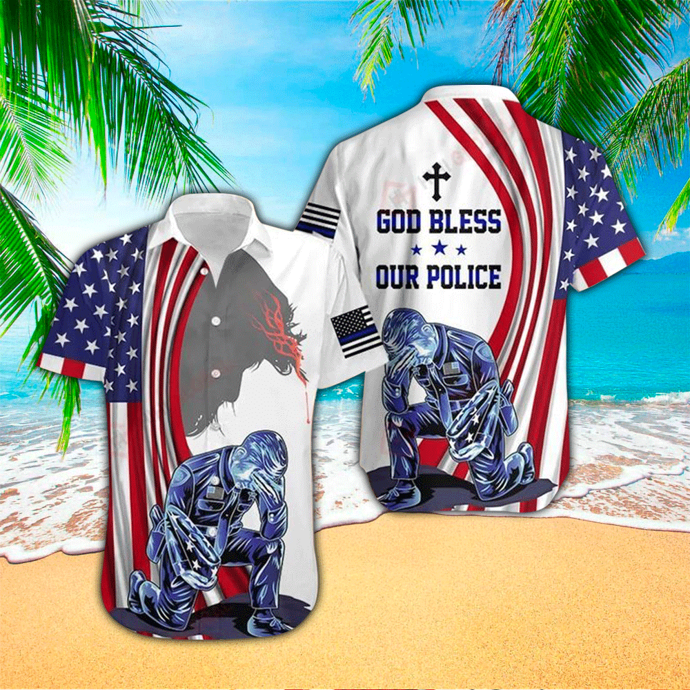 Police God Bless Our Hawaii Shirt Aloha Ha52176