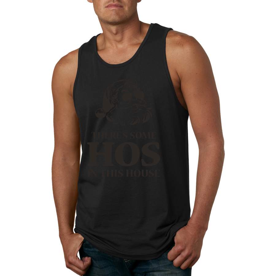 Theres some Hos in this House Ugly Christmas Sweater Mens Graphic Tank Top