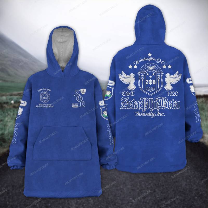 ZETA PHI BETA FLEECE LAZY PAJAMAS HOODIE 20320204