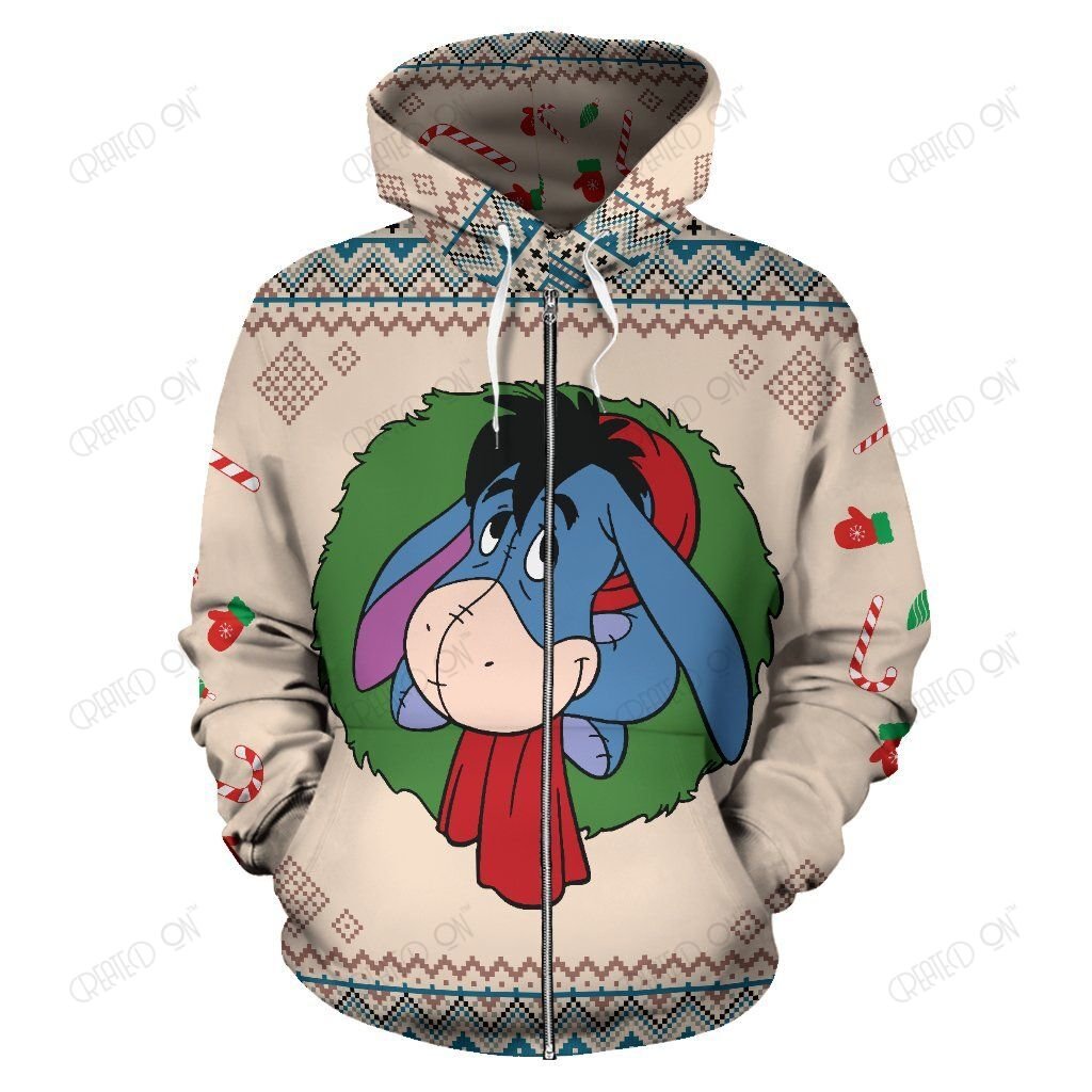 Eeyore Christmas Zip-Up Hoodie 2