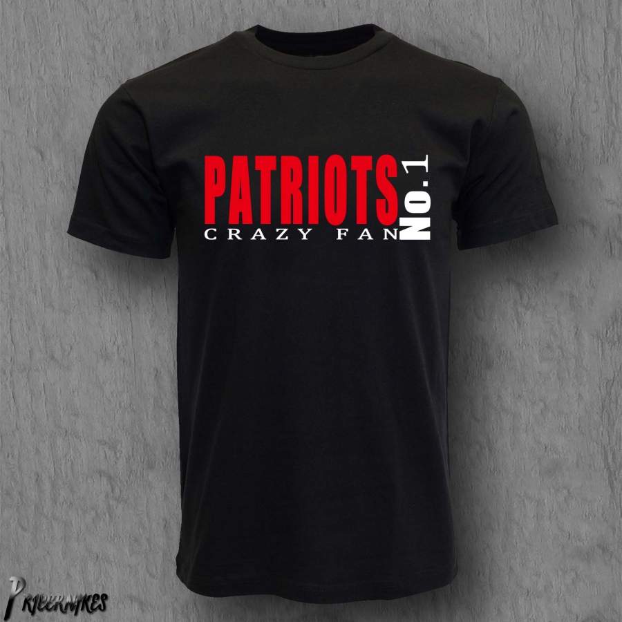 New England Patriots Carzy Fan No.1 American Football Jersey Men’s T-shirt Casual Graphic Tee Shirts Mens Tops Clothing