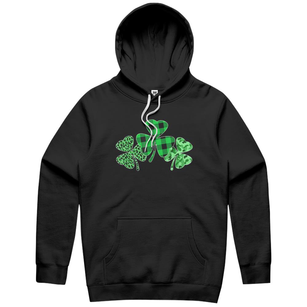 Plaid Shamrock Leopard Camouflage Funny St Ptricks Day Gift Hoodie