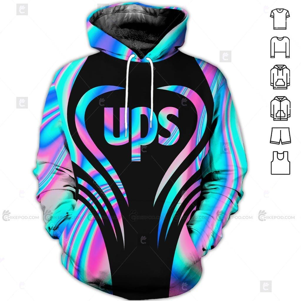 Love  – Parcel Worker Girl Holographic Pattern Hoodie 3D