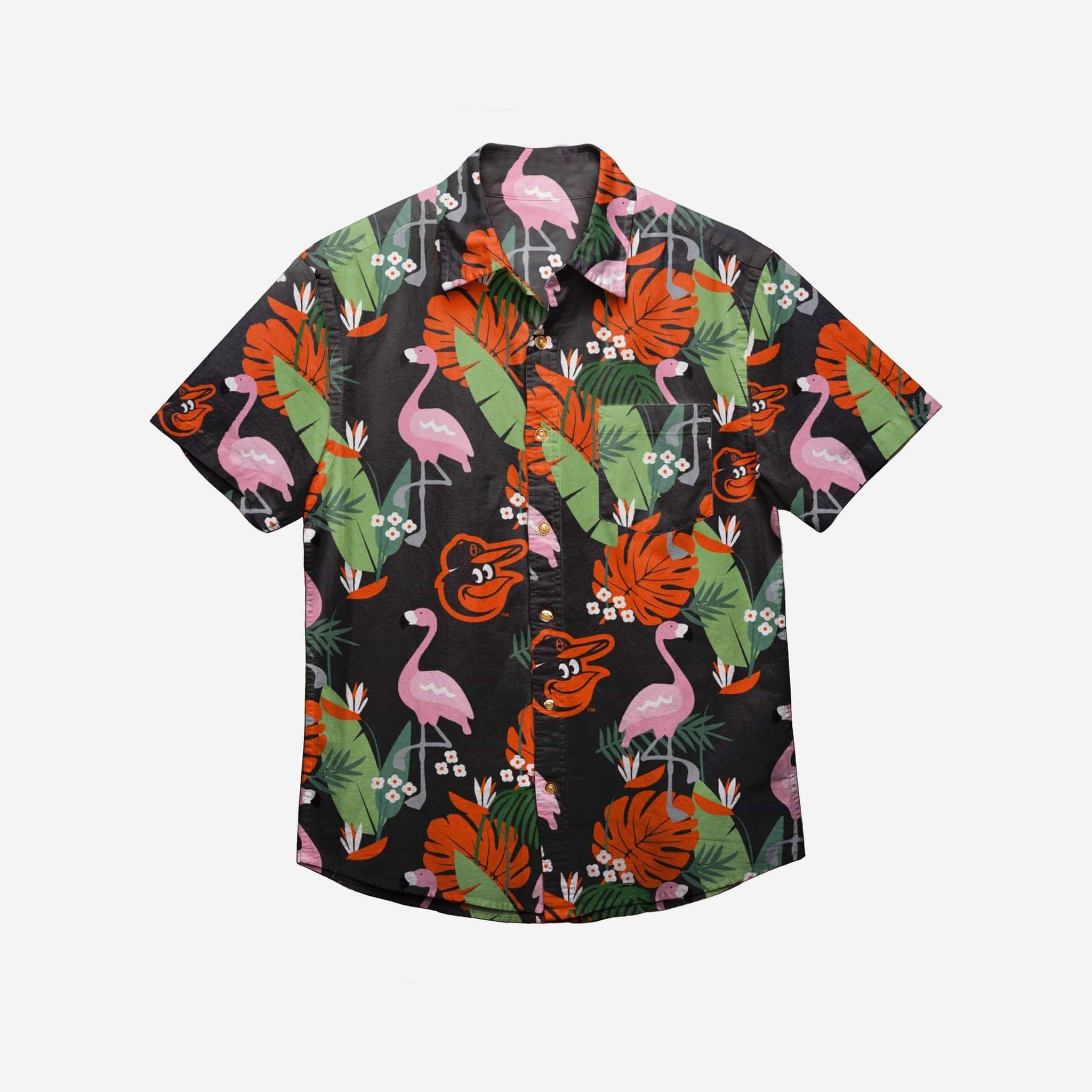 Baltimore Orioles Floral Button Up Hawaii Shirt Ha60342