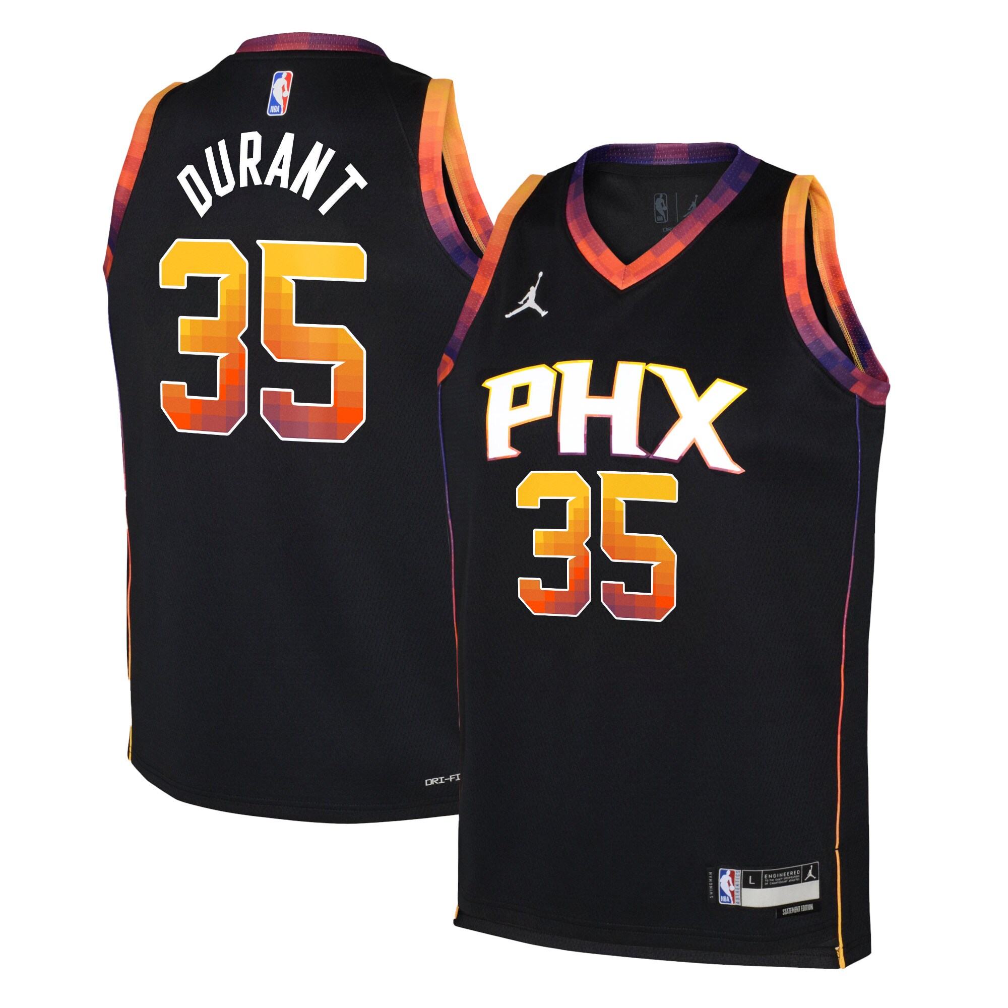 Phoenix Suns Jordan Statement Edition Swingman Jersey 22 – Black – Kevin Durant – Youth