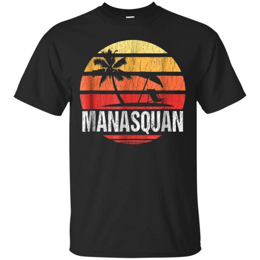 AGR Manasquan Nj Beach Retro Sun Tshirt Distressed Design Jaq T-shirt