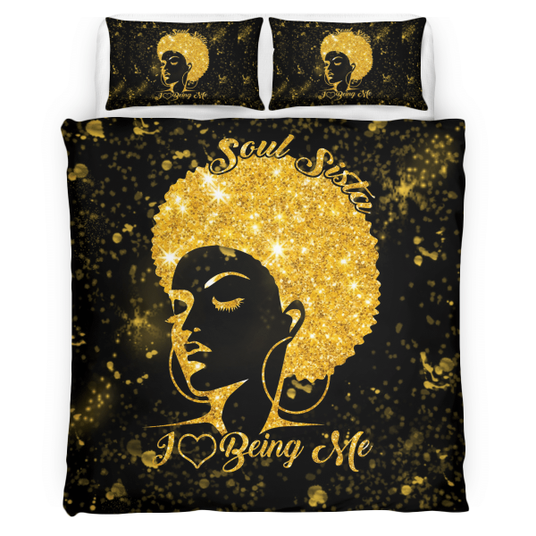 African Afro Black Woman Soul Sista I Love Being Me All Over Print 3D Bedding Set