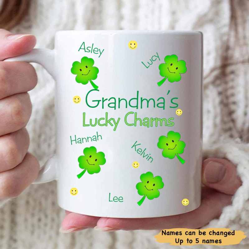 Personalized Mom Grandma’S Lucky Charms St Patrick’S Day Custom Mug