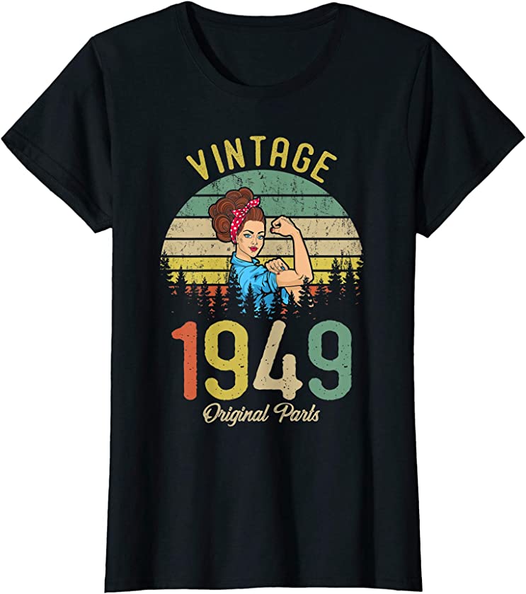 Vintage Made In 1949 71st Birthday Gift Idea Original Parts T-Shirt