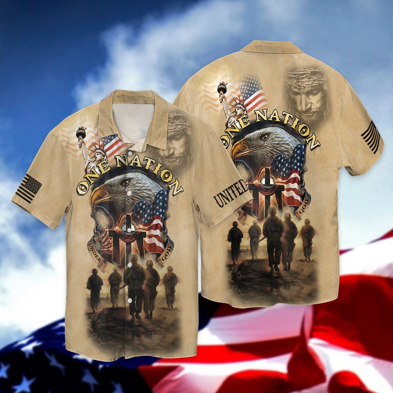 Veteran Hawaii Shirt One Nation Under God Gift For Ha54466