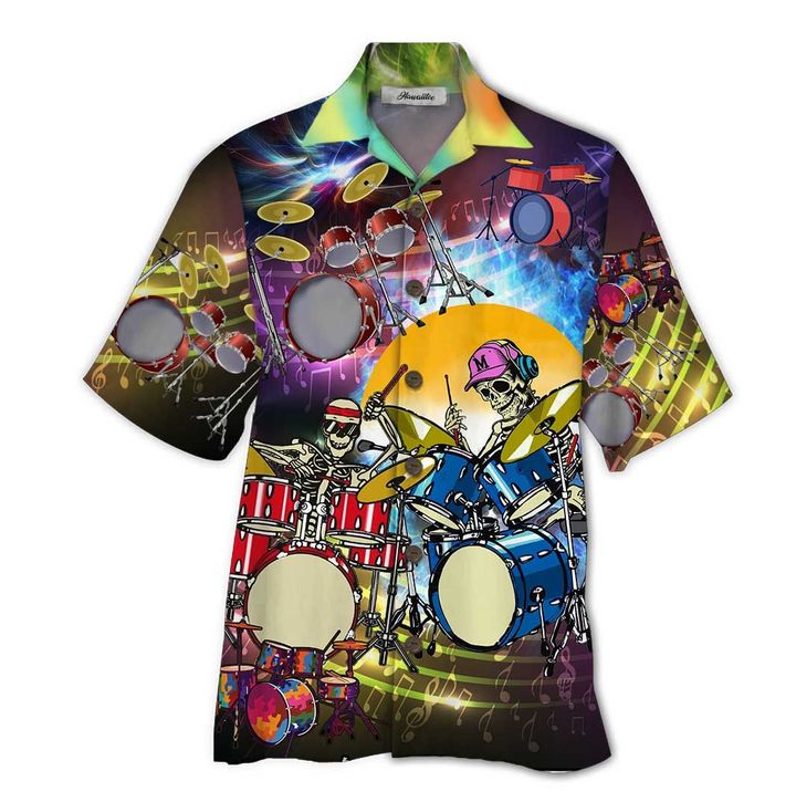 Drum Skull All Over Printed Hawaiian Shirt Ha77740