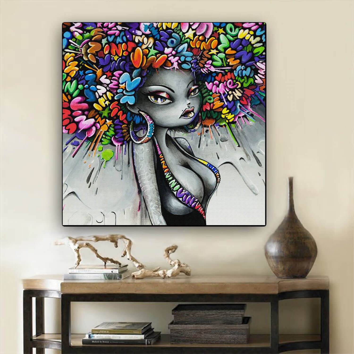 African American Canvas Melanin Sexy Girl African Living Room Decor Ideas