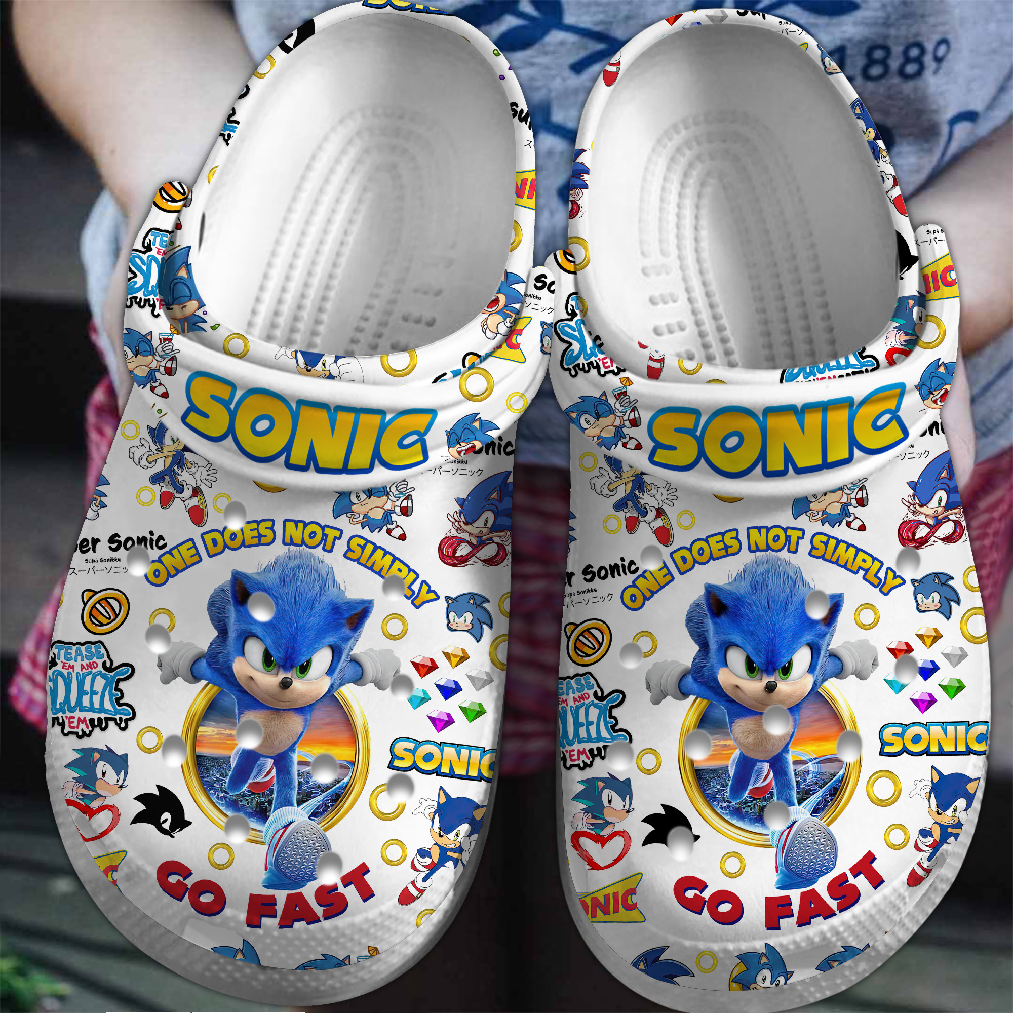 Premium Sonic The Hedgehog Game Movie Crocs Crocband Clogs Shoes Comfortable For Men Women and Kids