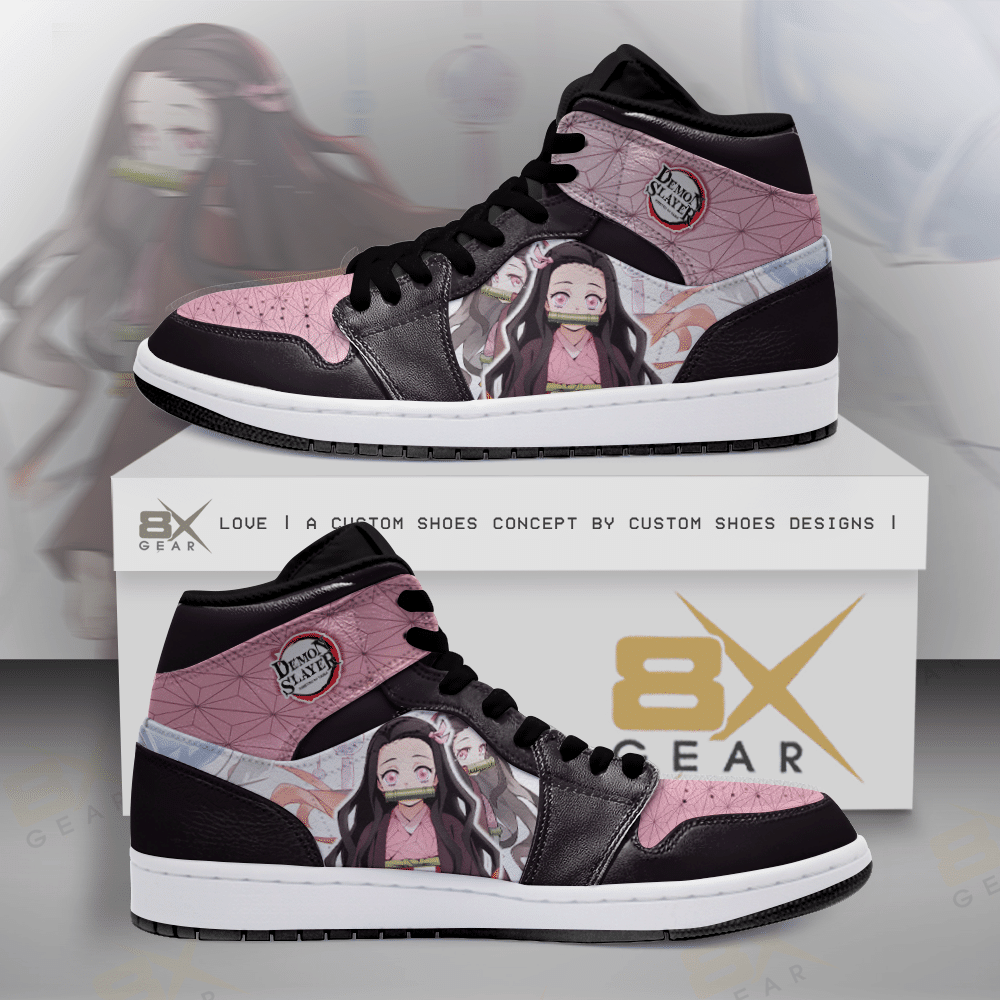 Nezuko Pink Pastel Anime Air Jordan Sneaker2021 Shoes Sport Sneakers Air Jordan High Sneakers Sport Sneakers