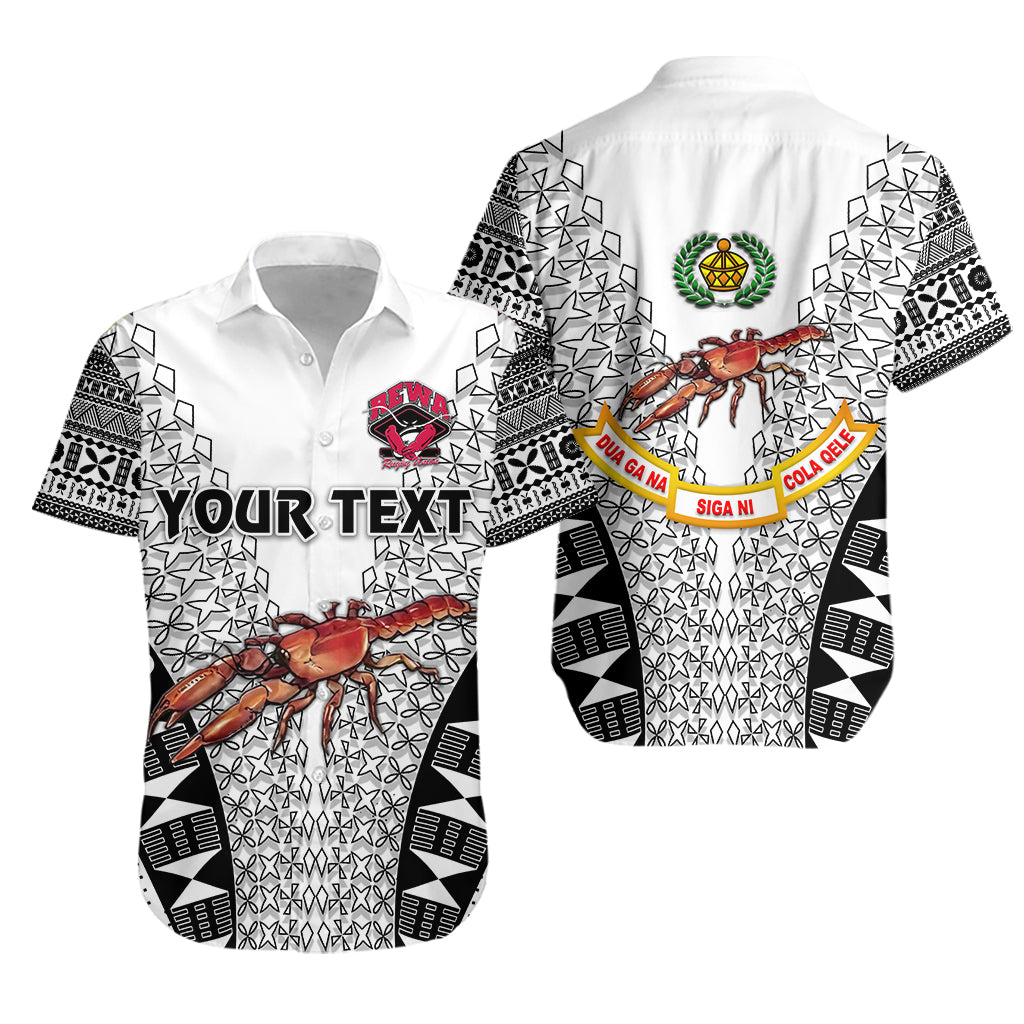 (Custom Personalised) Fiji Rewa Rugby Union Hawaiian Shirt Tapa Style – White Lt8