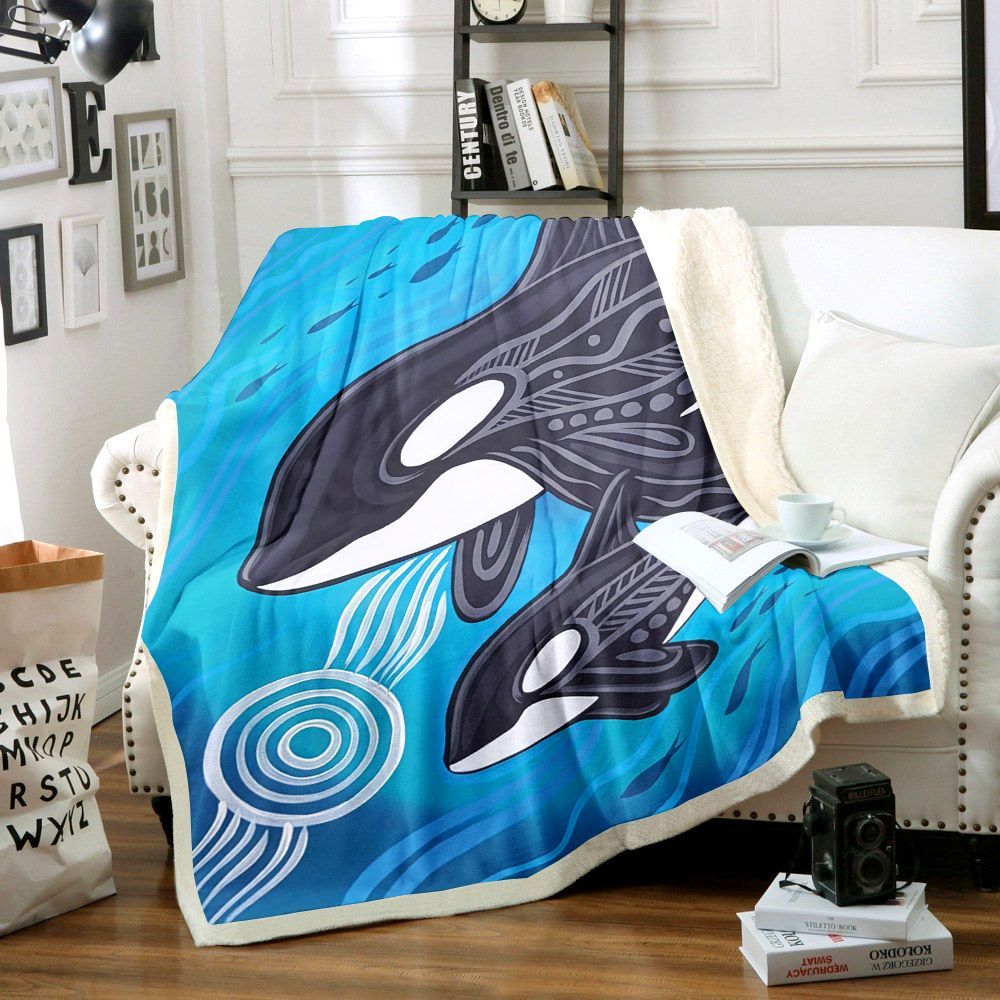 Killer Whale Aa2210141Tt Sherpa Fleece Blanket