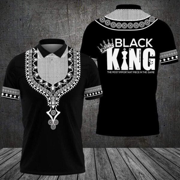 Black King Dashiki Pattern Polo Shirt | For Men & Women | Po1905