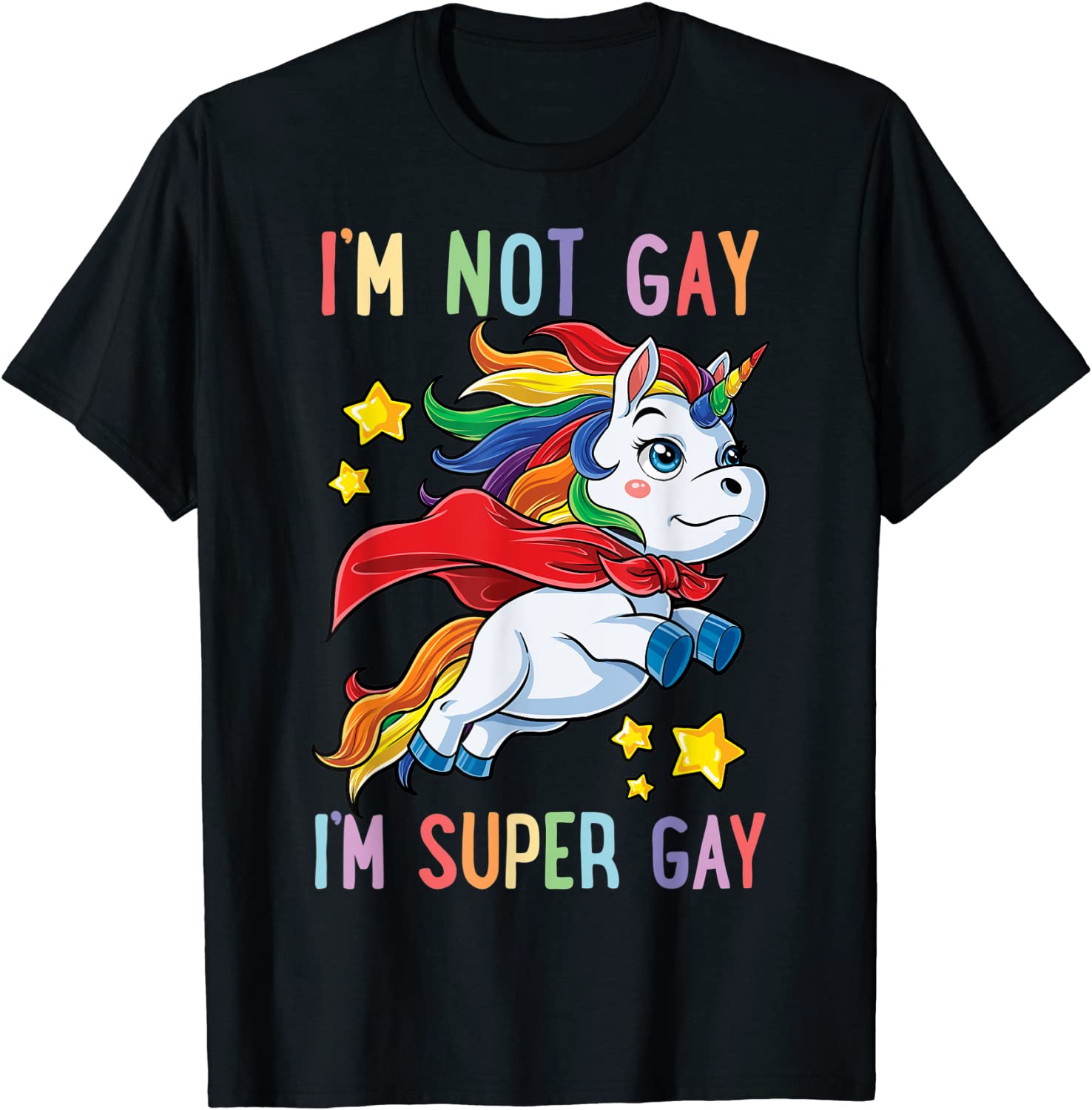 Lgbtq Unicorn Super Gay Pride Lgbt Ally Rainbow Flag Retro T-Shirt, Pride Month Shirt, Lgbt Shirt