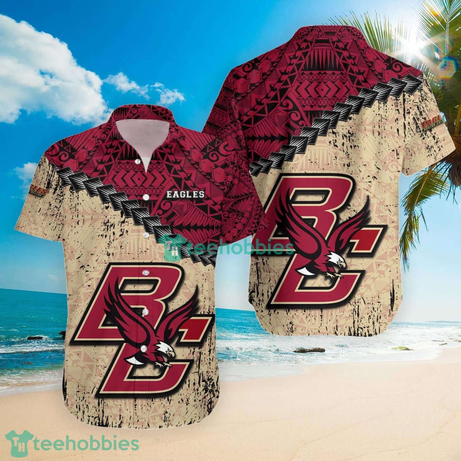 NCCA Boston College Eagles Grunge Polynesian Tattoo Trendy Hawaiian Shirt Aloha Shirt