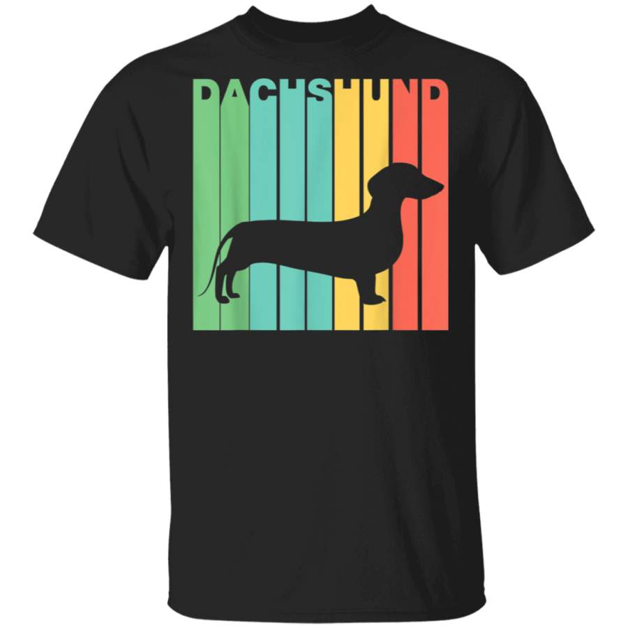 Vintage 1970s Style Dachshund Silhouette Dog Owner TShirt