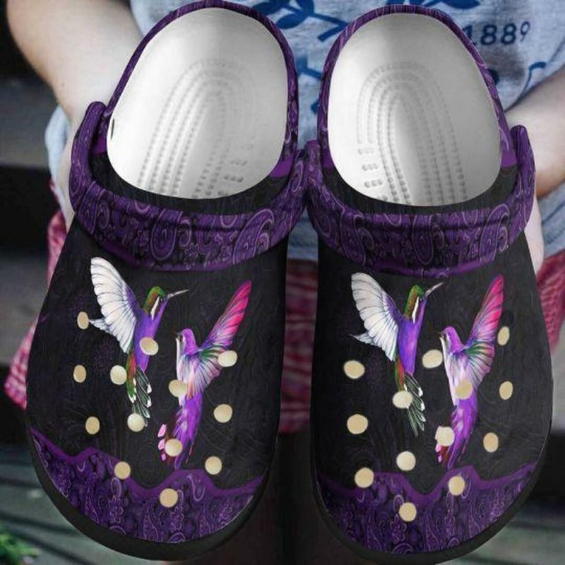 Couple Hummingbird Personalized Gift For Lover Rubber clog Shoes Comfy Footwear