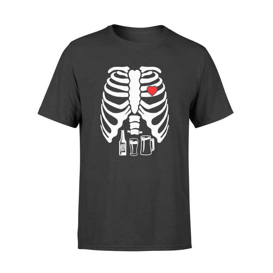 Halloween Skeleton Pregnancy Belly Of Beer X-Ray T-Shirt – Standard T-shirt