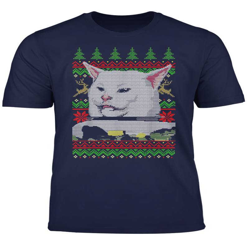 Yelling At A Cat Ugly Christmas Sweater Meme T Shirt