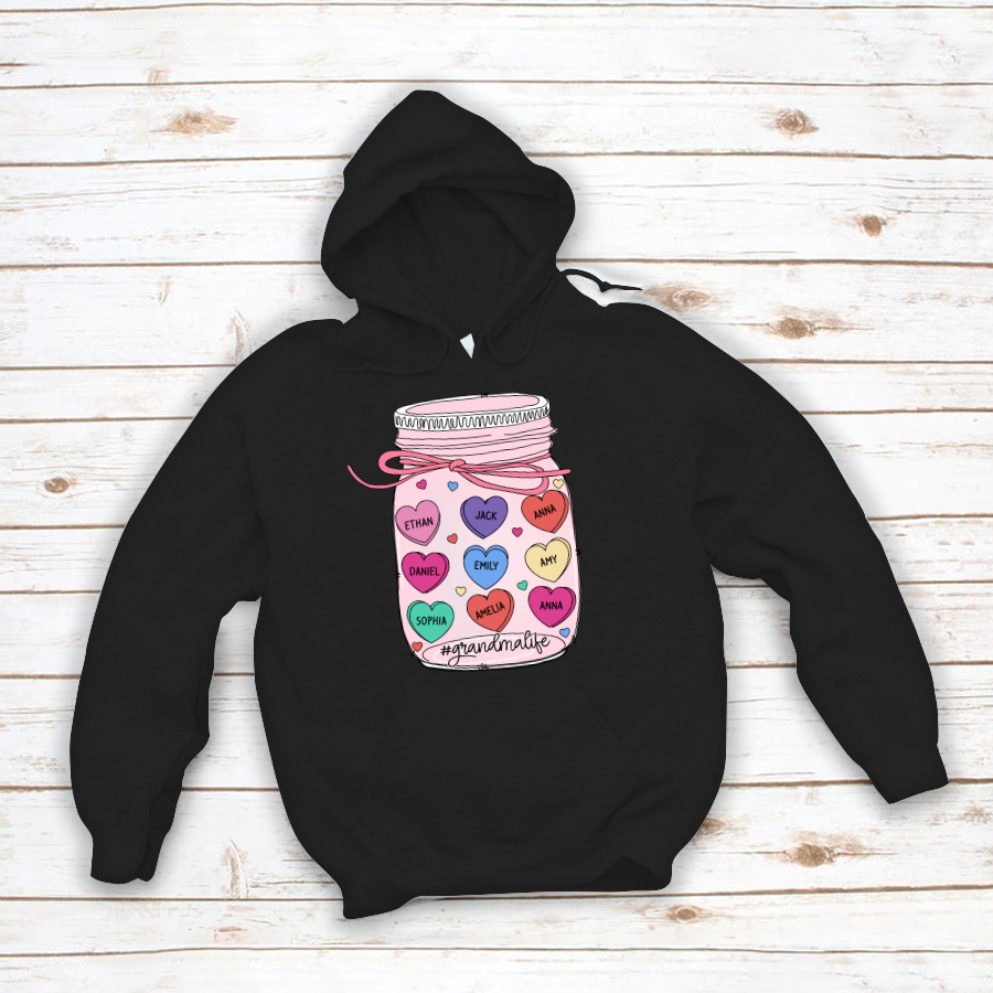 Grandma And Grandkid’S Hearts Valentine Hoodie