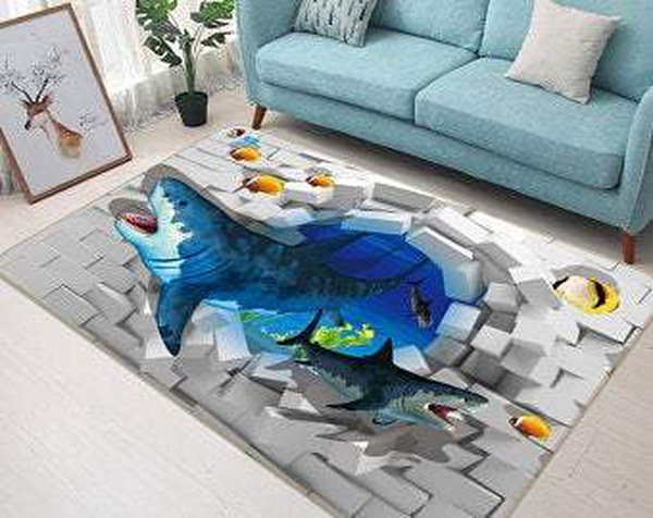 3D Shark Rug