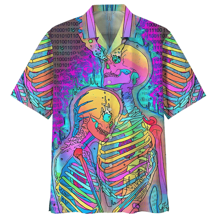 Hippie Couple Human Skulll Hawaii Shirt Unisex Adult Ha89722