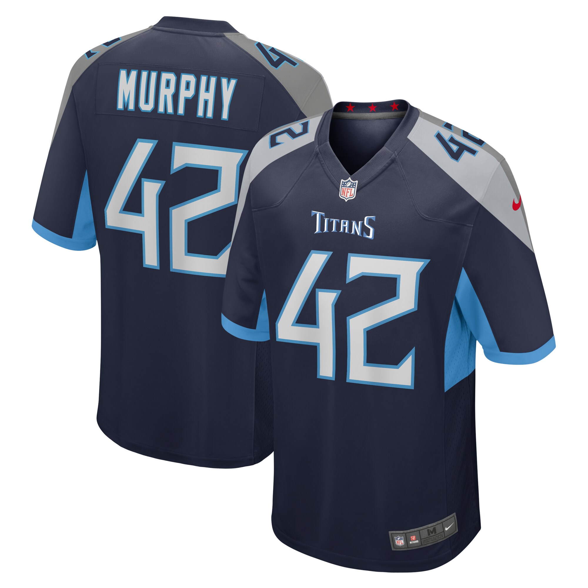 Men’s Tennessee Titans Caleb Murphy  Navy Team Game Jersey