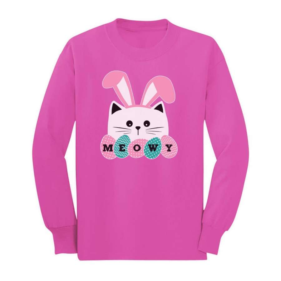 Meowy Easter Cat With Bunny Ears Toddler/Kids Long sleeve T-Shirt