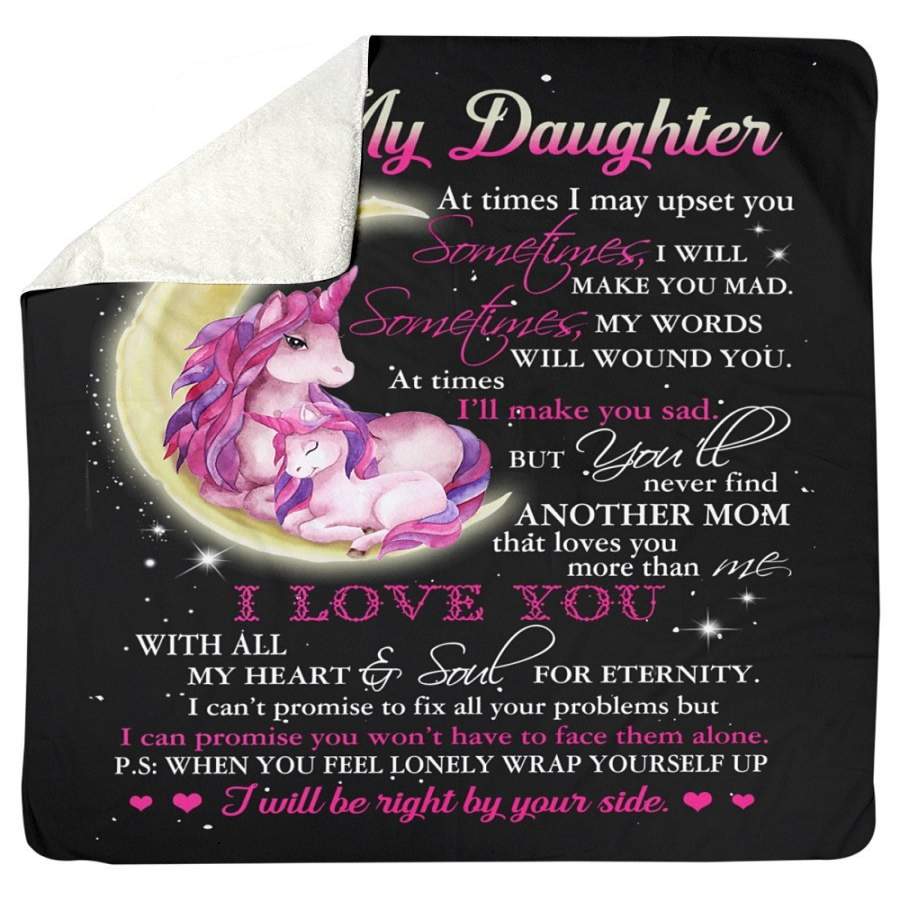 To My Daughter I Love You With All My Heart Sherpa Blanket