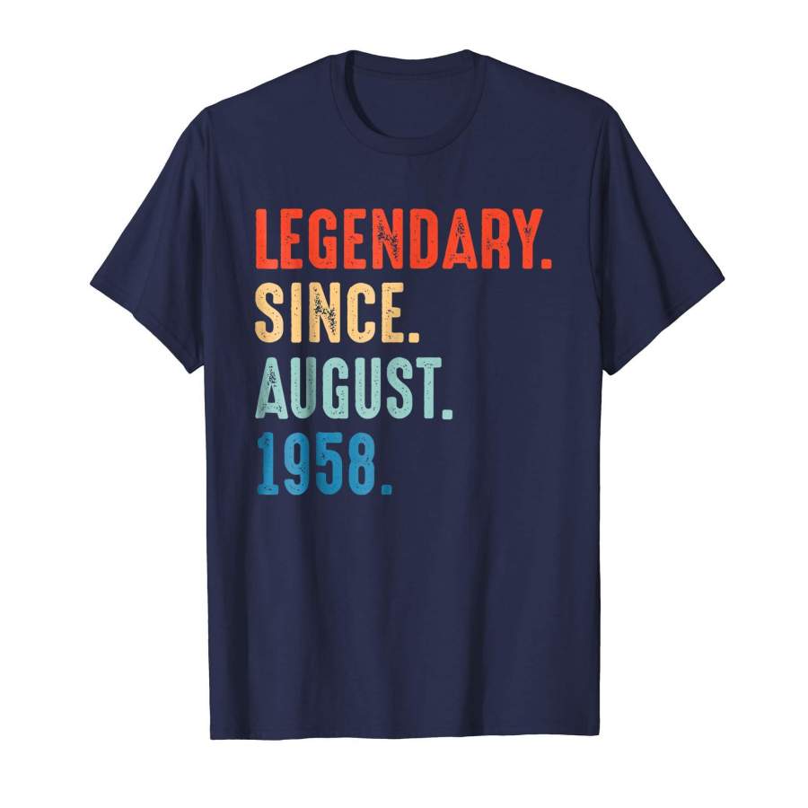 August 1958 Retro Vintage 60th Birthday T Shirt Decorations