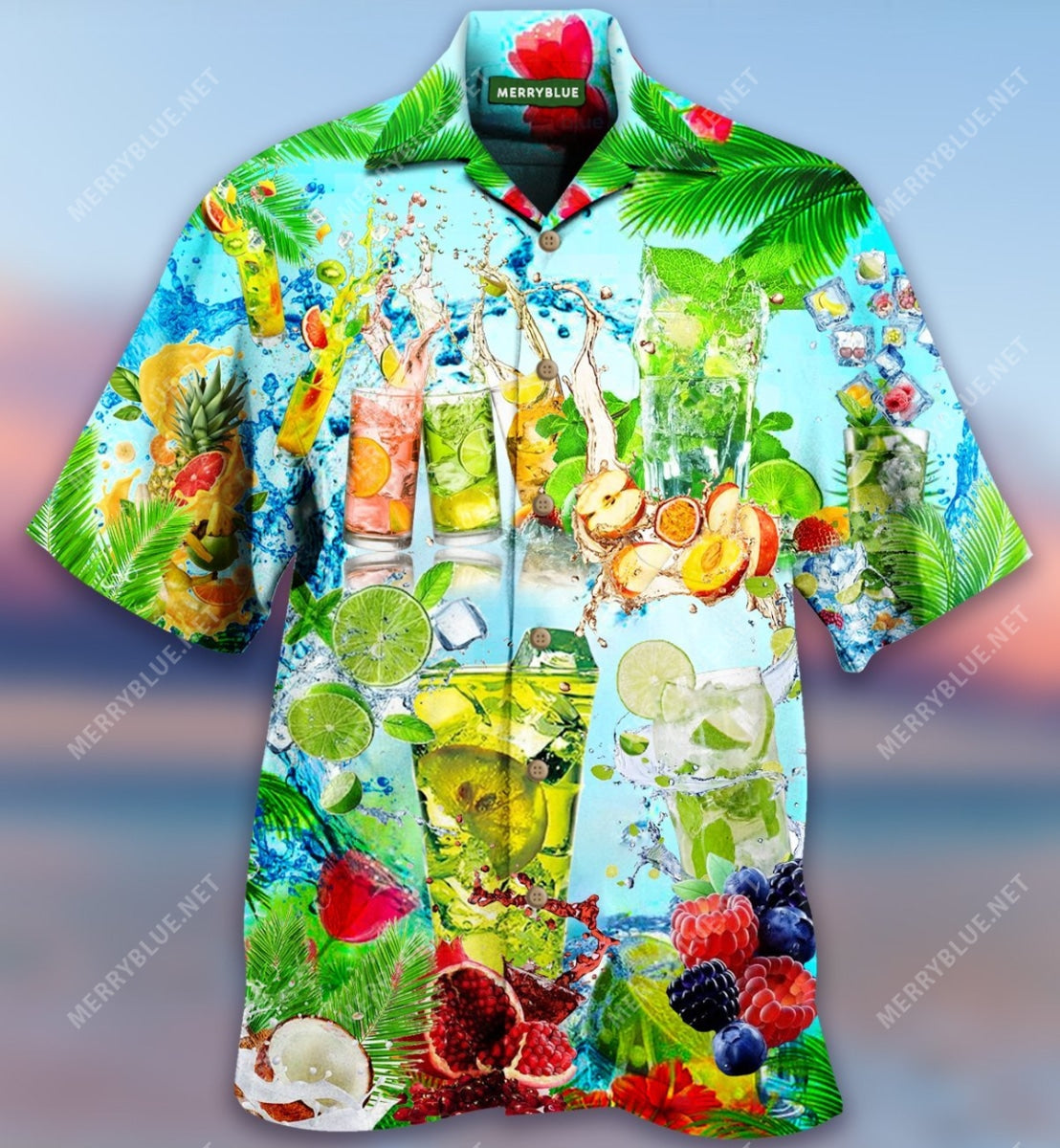 Summer Vibe With Cocktail And Fruit Unisex Hawaii Shirt Ha32322