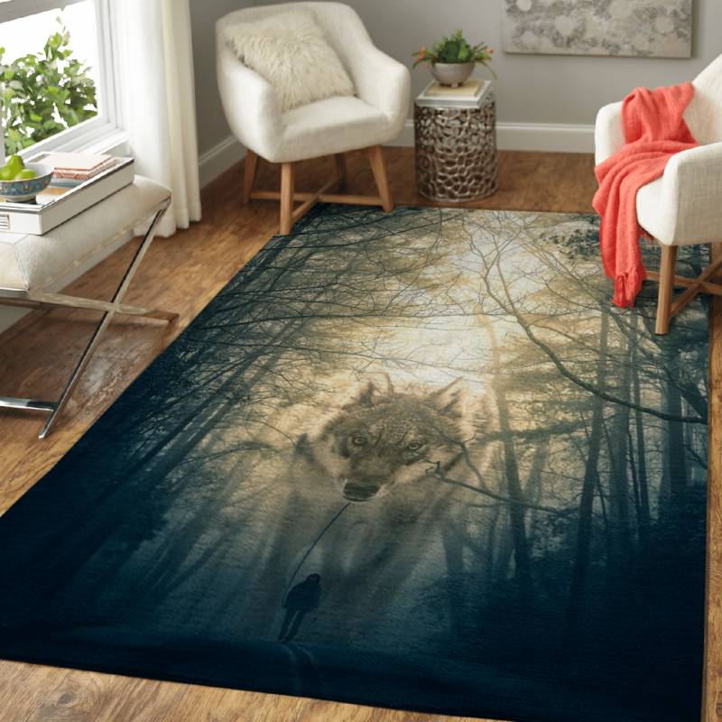 Wolf Walking – Animals Area Rug Carpet