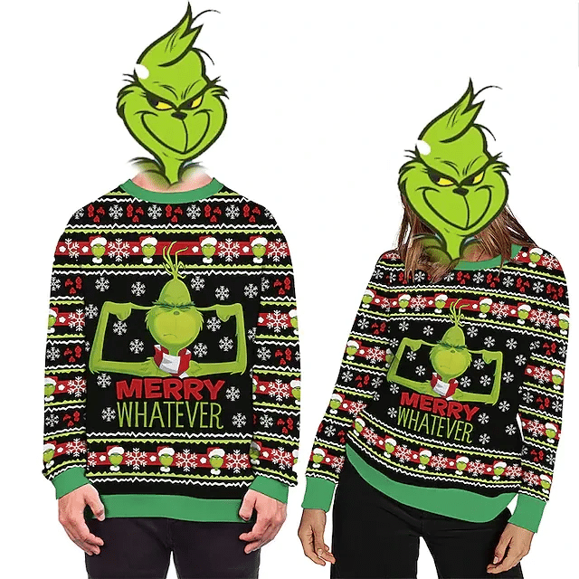 The Grinch Christmas 3D Ugly Thicken Sweaters Gingri33