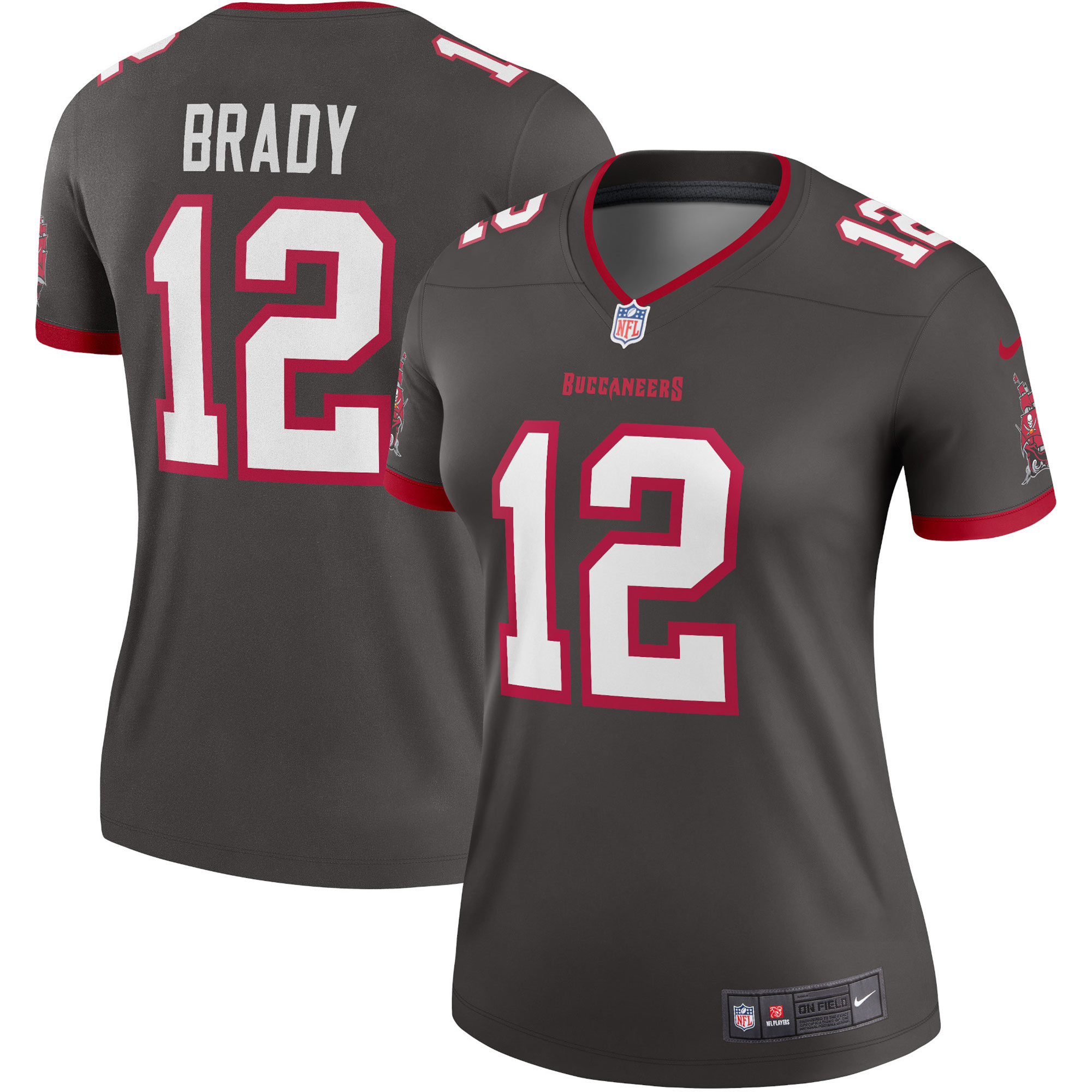 Women’s Tampa Bay Buccaneers Tom Brady Pewter Alternate Legend Jersey