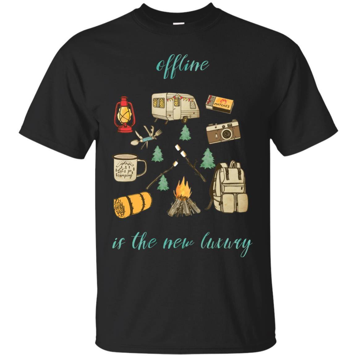 Black Offline Is The New Luxury Cute Shirts For Camping Lovers Tshirt