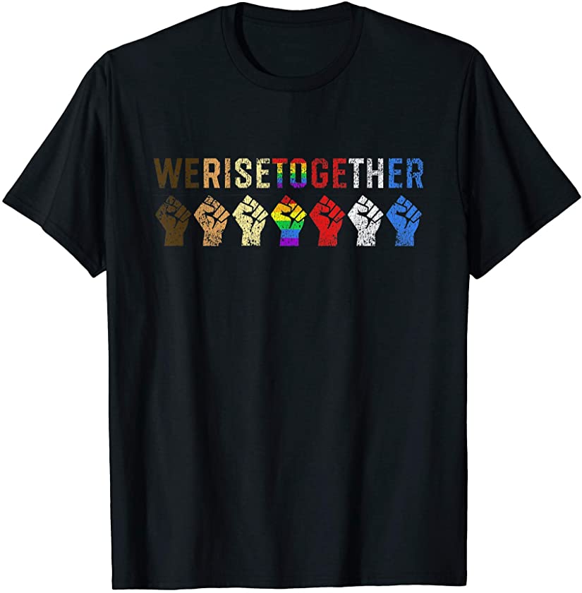 We Rise Together Retro Vintage Black Lives Matter T-Shirt