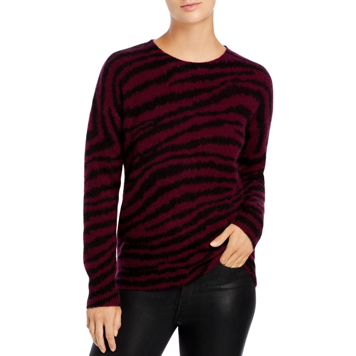 Womens Cashmere Animal Print Pullover Sweater