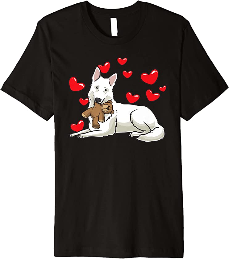 White Swiss Shepherd Dog Stuffed Animal Berger Blanc Suisse Premium T-Shirt