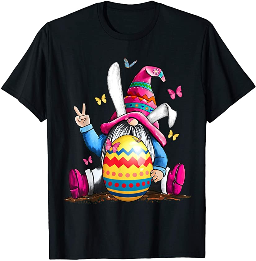 Cutes Gnome Hippie Egg Hunting Easter Costume Rabbit T-Shirt