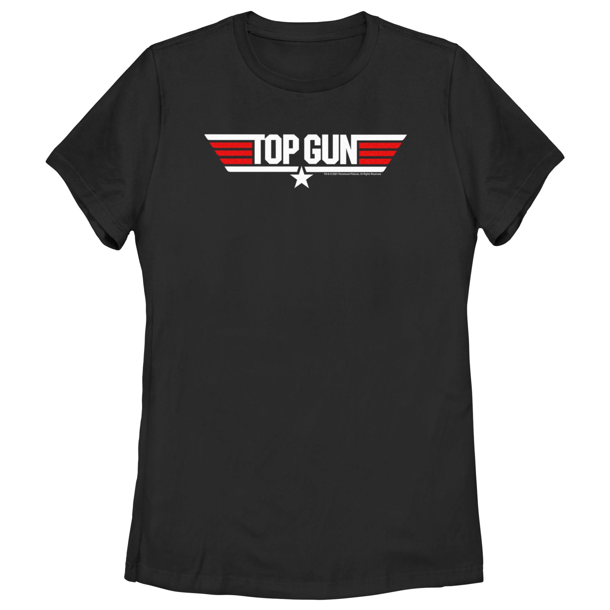 Women’S Top Gun Red And White Movie Logo T-Shirt