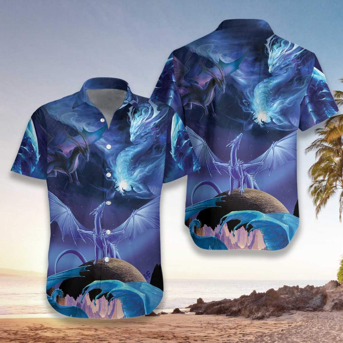 Blue Ice Dragons Art Hawaii Shirt For Men Women Adult Ha34786