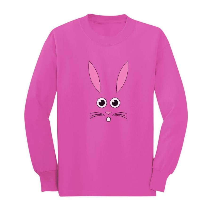 Children’s Cute Easter Bunny Face Toddler/Kids Long sleeve T-Shirt